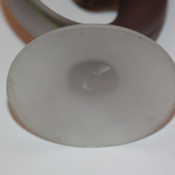 Mid Century Modern STUDIO ART GLASS PURPLE FROSTED CENTERPIECE VASE 14" - Picture 5 of 7